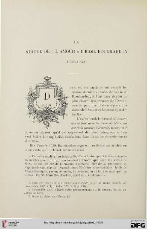 3. Pér. 35.1906: La statue de "l'Amour" d'Edme Bouchardon (1739 - 1750)