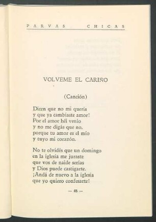 Vólveme el cariño : (Canción)