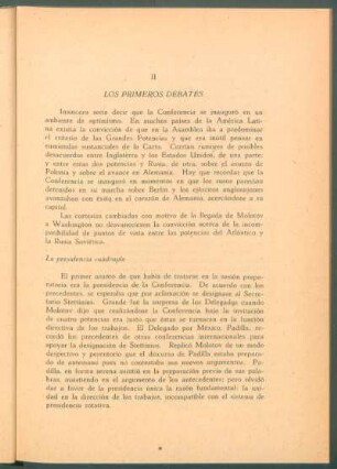 II Los primeros Debates