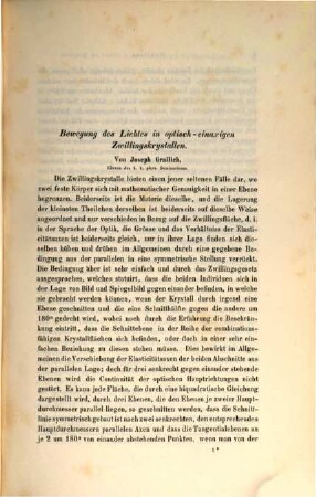 Mathem.-naturw. Classe : (Abhandlungen, besonders abgedruckt aus den Sitzungsberichten der k. Akad. der W.) In einem Bande. 2