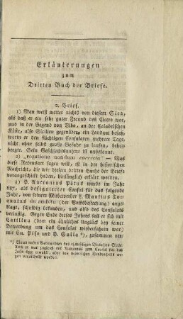 Erläuterungen zum Dritten Buch der Briefe.
