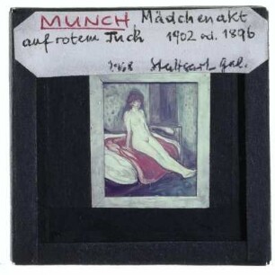 Munch, Mädchenakt auf rotem Tuch