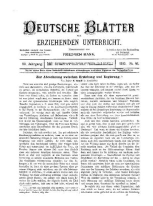 Zur Abrechnung zwischen Erziehung und Regierung
