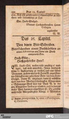 Das 25. Capitel. Von denen Bitt-Schreiben.