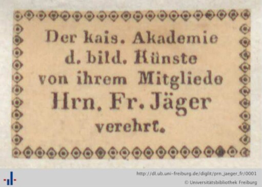 [Provenienz]: Jäger, Fr.