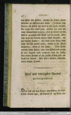 Fünf und vierzigstes Kapitel. Verträglichkeit