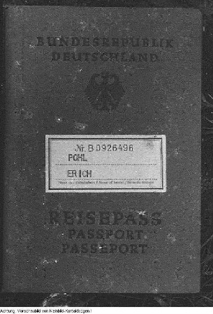 Reise nach Italien, Reisepass der BRD von Erich Pohl, Landschaften, Turm von Pisa, u.a., Mai 1957