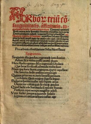 Arborum trium, consanquinitatis, affinitatis, cognationisque Spiritualis Lectura