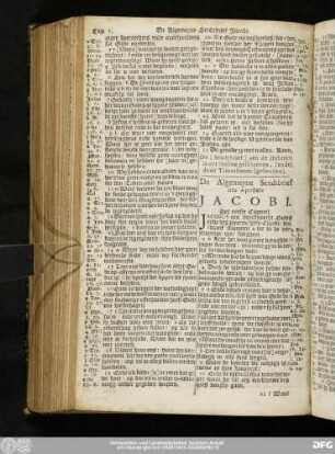 De Algemeyne Sendtbrief des Apostels Jacobi.