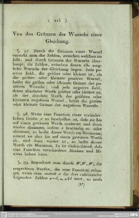 Von den Gränzen der Wurzeln einer Gleichung