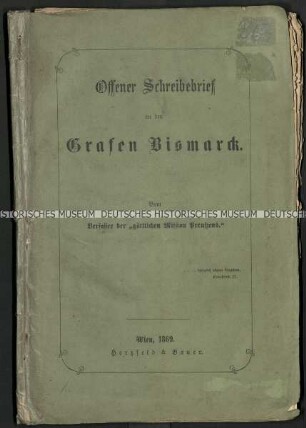 Offener Brief über die Territorialpolitik Preußens in Bezug auf den Staat Hannover