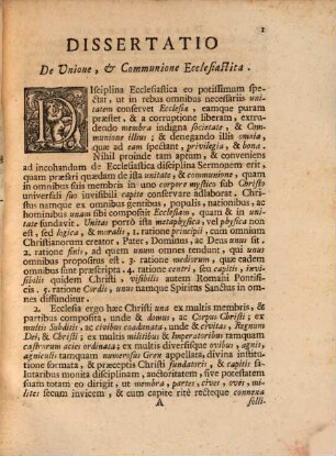 Dissertatio de unione et communione ecclesiastica