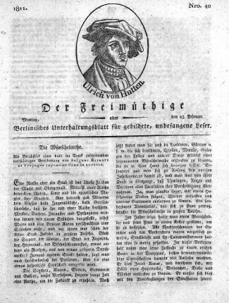 Nro. 40, Montag, den 25. Februar 1811