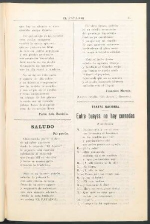 Teatro nacional - Entre bueyes no hay cornadas : (Conclusión)