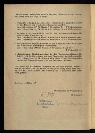 Der Präzisierte Lehrplan ...