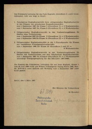 Der Präzisierte Lehrplan ...