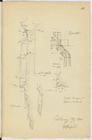Schöffenhaus, Koblenz: Details (aus: Skizzen- und Fotoalbum 19)