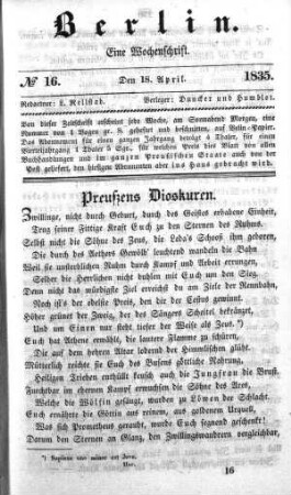No. 16, 18. April 1835