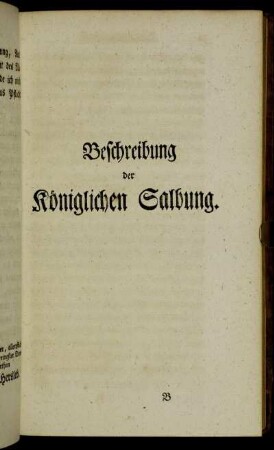 Beschreibung der Königlichen Salbung.
