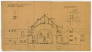 Thiersch, Friedrich von; Aschaffenburg; Kapuzinerkirche, Erweiterung - Querschnitt, Schnitt
