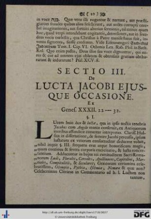 Sectio III. De Lucta Jacobi Ejusque Occasione.