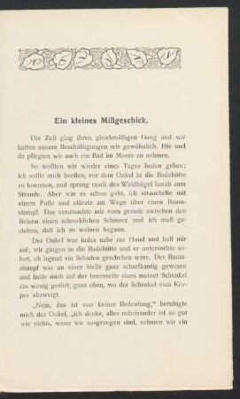 Ein kleines Mißgeschick.