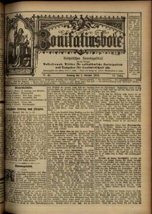 Erste Ausgabe vom Sonntag, den 01. Oktober 1916.