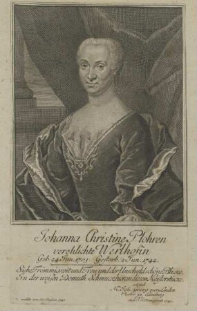 Bildnis der Johanna Christine Plohren verehlichte Werlhofin