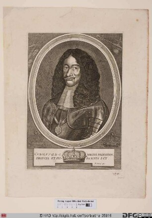 Bildnis Karl (Charles) II. (Stuart), König von England u. Schottland (reg. 1660-85)