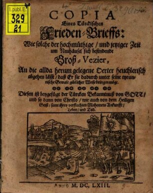 Copia eines Türkischen Frieden-Brieffs