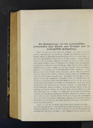 Die Arbeiterfrage auf den portugiesischen Kakaoinseln San Thome und Prinzipe und die portugiesische Gesetzgebung.