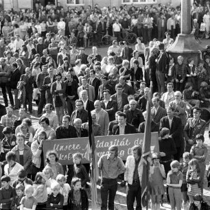 Marktplatz Wurzen. Protestmeeting für das Volk in Chile