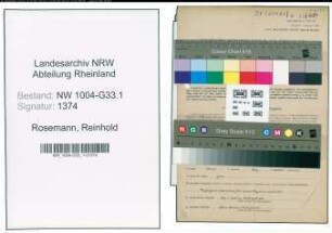 Entnazifizierung Reinhold Rosemann , geb. 18.01.1916 (Lehrer)
