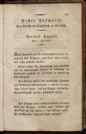 Viertes Kapitel. Der Körper.