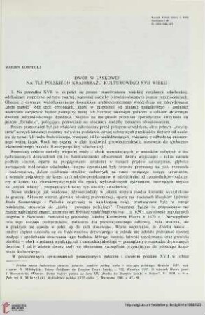 17: Dwór w Laskowej na tle polskiego krajobrazu kulturwego XVII w.