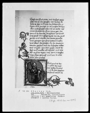 Heiligenleben — Initiale S (and paulus) mit Apostel Paulus
