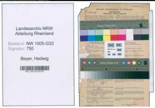Entnazifizierung Hedwig Beyer , geb. 21.03.1896 (Lehrerin)