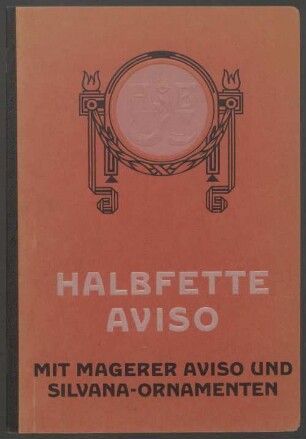Halbfette Aviso mit magerer Aviso und Silvana-Ornamenten