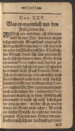 Cap. XXV. Was es eygentlich mit den Festigkeiten sey.