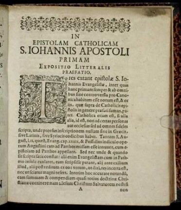 In Epistolam Catholicam S. Iohannis Apostoli Primam [...]