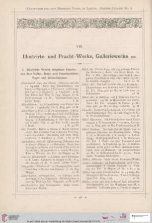 VIII. Illustrirte- und Pracht-Werke, Galleriewerke etc.