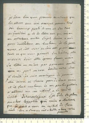 Brief von ... Mouron de Rubelles (Marquise) und Hippolyte de Chamisso an Adelbert von Chamisso