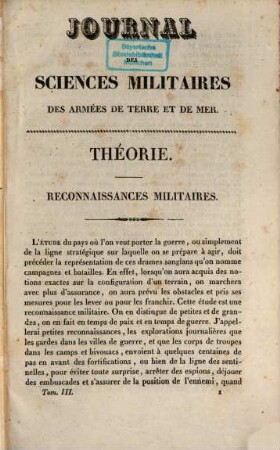 Journal des sciences militaires des armées de terre et de la mer. 3. 1826