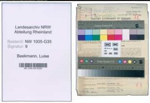 Entnazifizierung Luise Beekmann , geb. 09.05.1915 (Kinobesitzer)