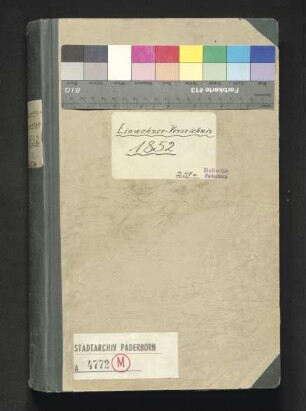 Bevölkerungsliste 1852. Sämtliche Zivileinwohner, Dez. 1852