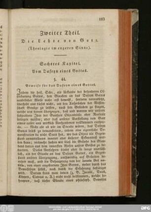 §. 44. Beweise für das Daseyn eines Gottes.