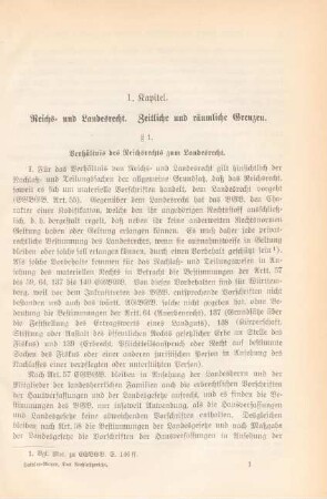 1. Kapitel. Reichs- und Landesrecht. Zeitliche und räumliche Grenzen