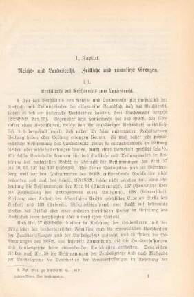 1. Kapitel. Reichs- und Landesrecht. Zeitliche und räumliche Grenzen