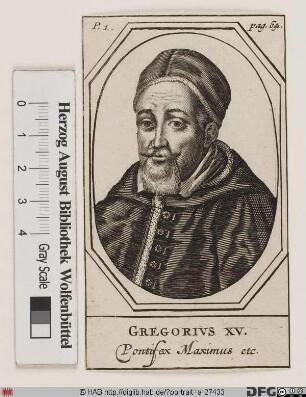 Bildnis Papst Gregor XV. (Alessandro Ludovisi) (reg. 9. 2. 1621 - 8. 7. 1623)