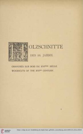 Holzschnitte des 16. Jahrh. (Nr. 80 - 457)